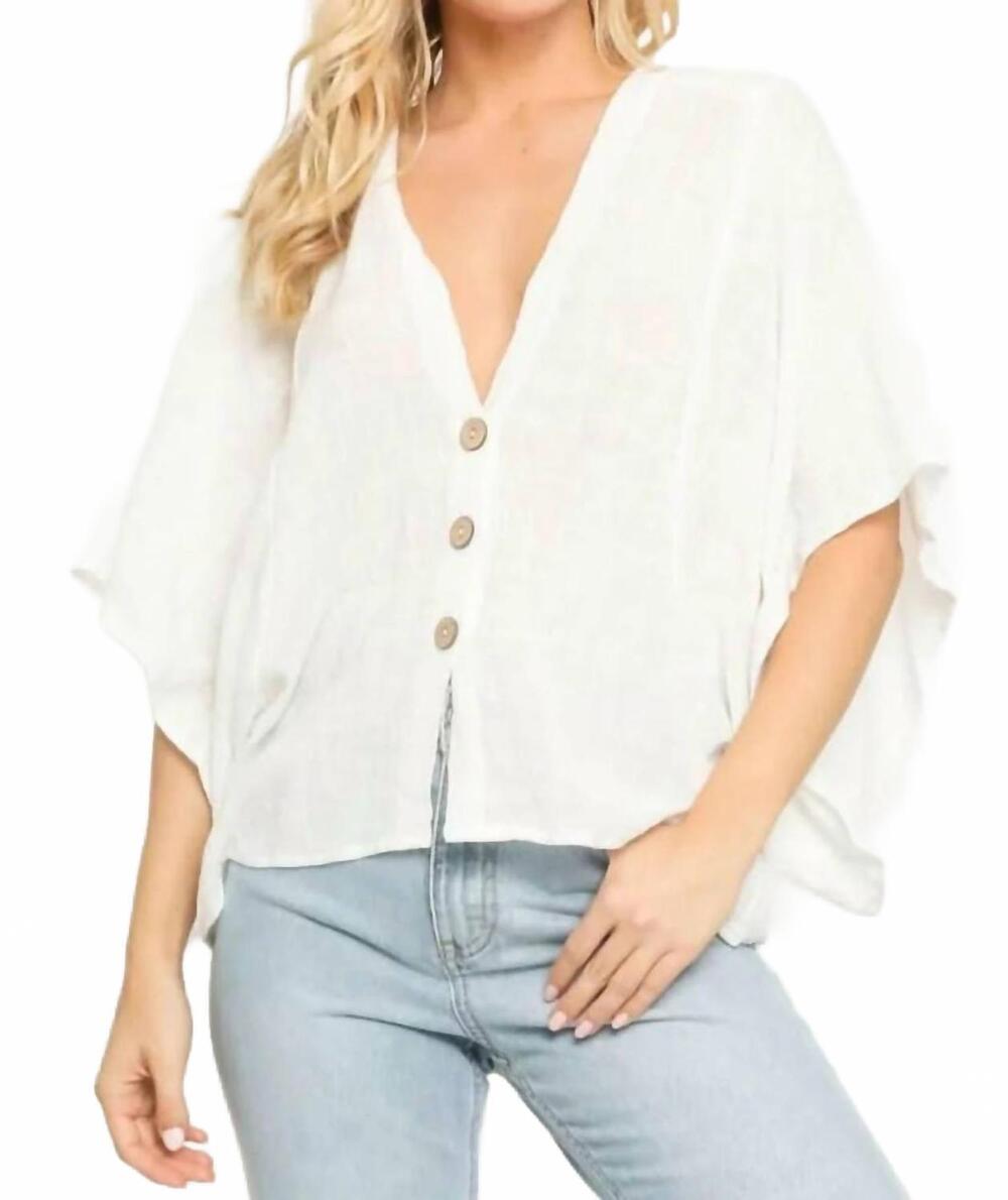 NEW ZENANA dana button cardigan in white